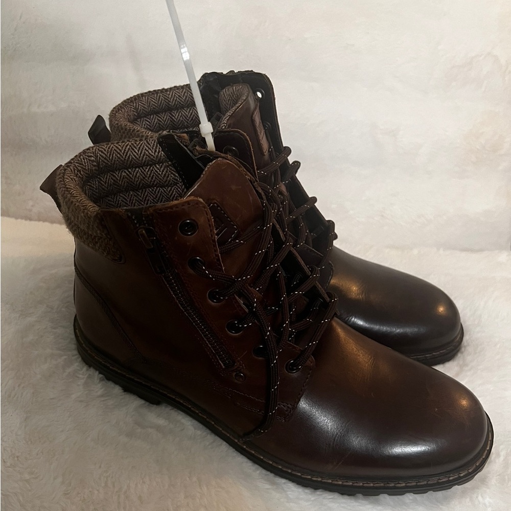 Steve Madden’s Men’s Saga Lace and Zipper Combat Boot